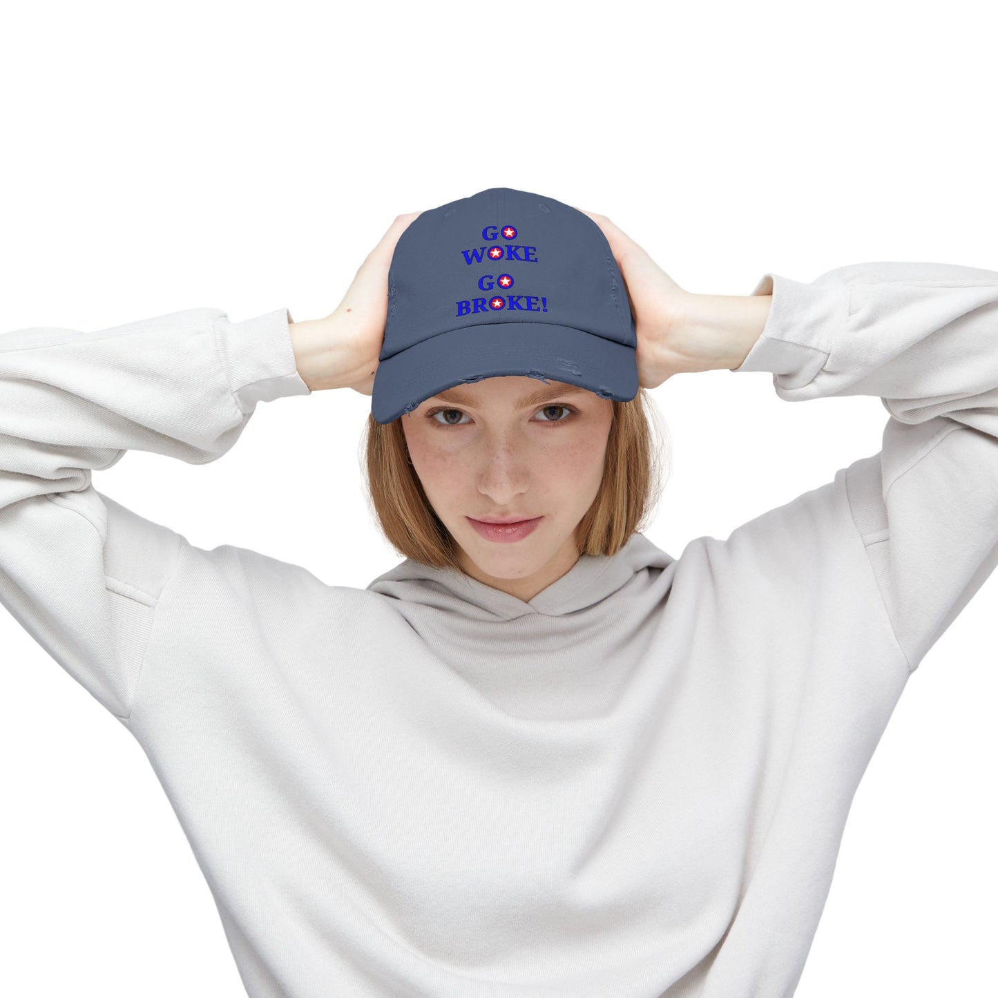 Go Woke Go Broke Distressed Cap