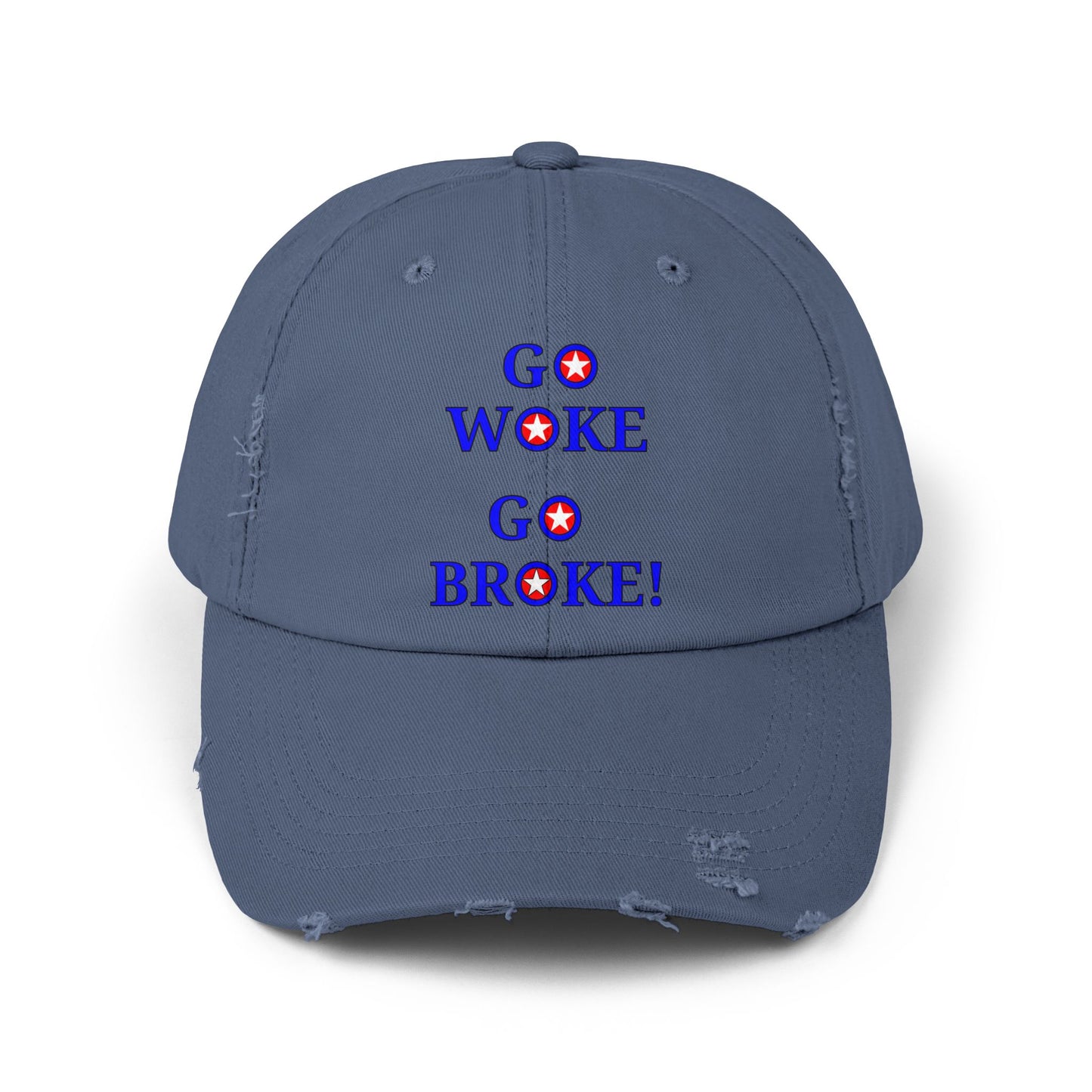 Go Woke Go Broke Distressed Cap