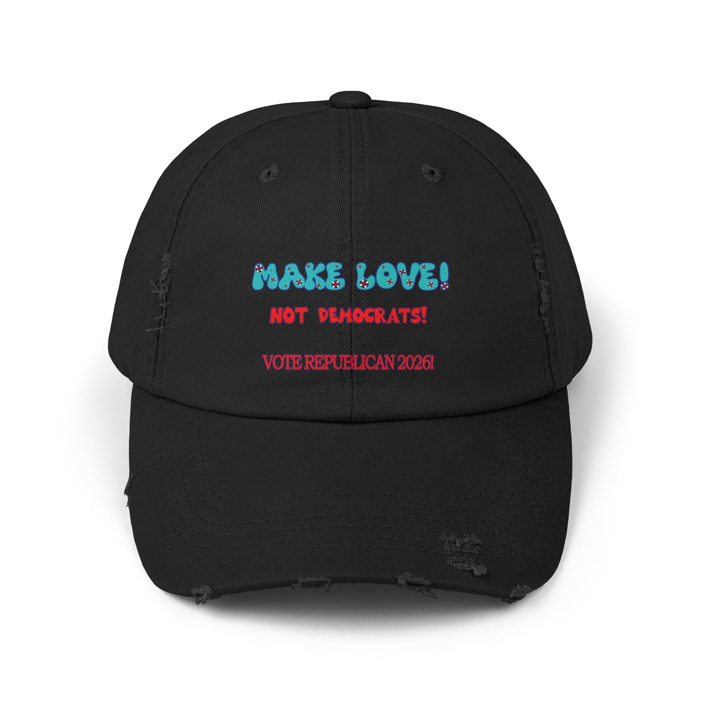 Make Love Distressed Cap