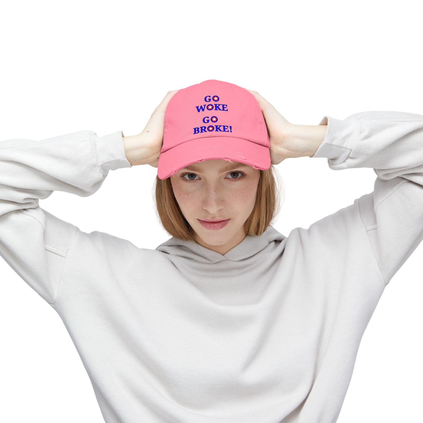 Go Woke Go Broke Distressed Cap