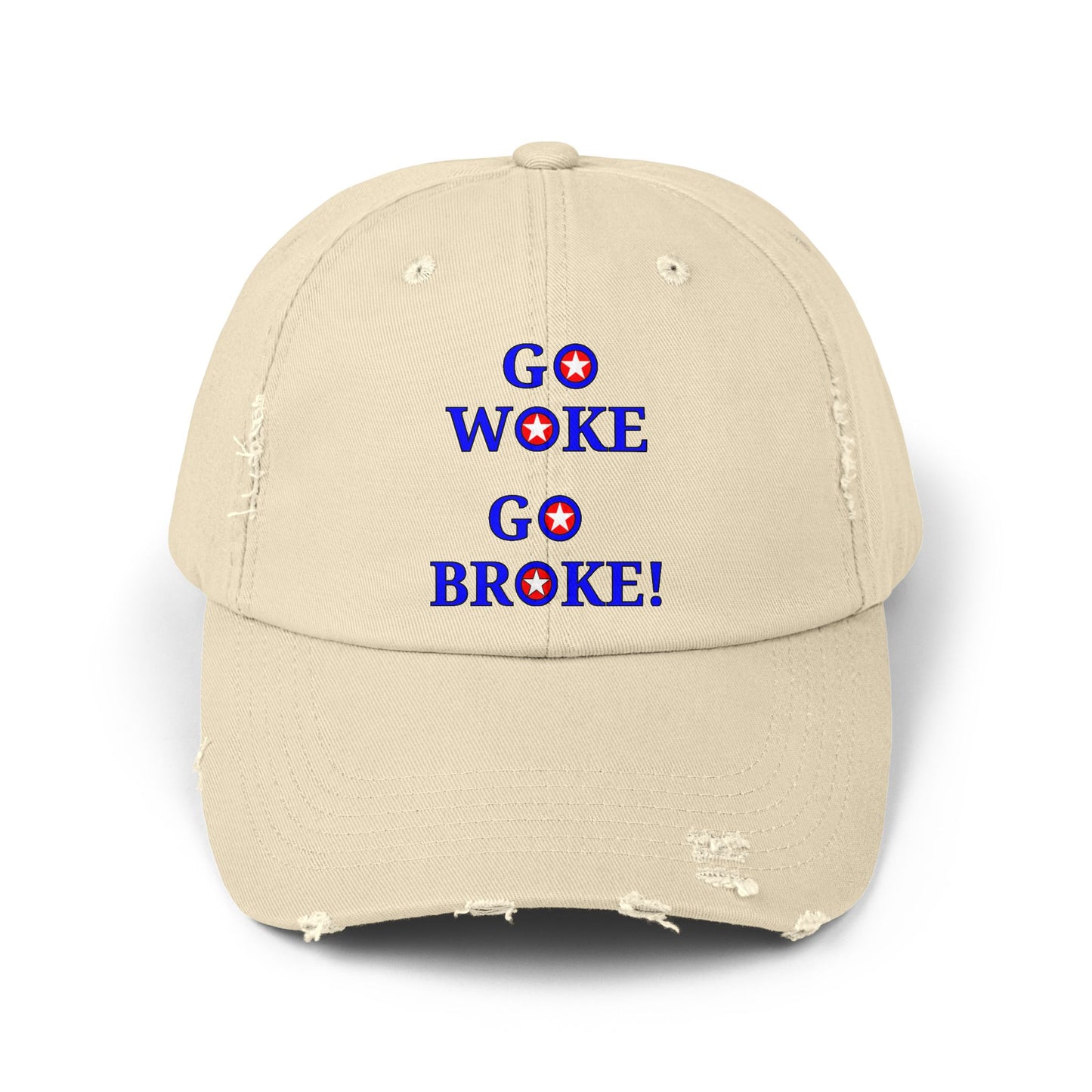 Go Woke Go Broke Distressed Cap