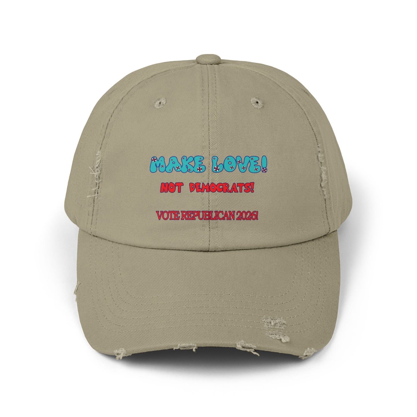 Make Love Distressed Cap