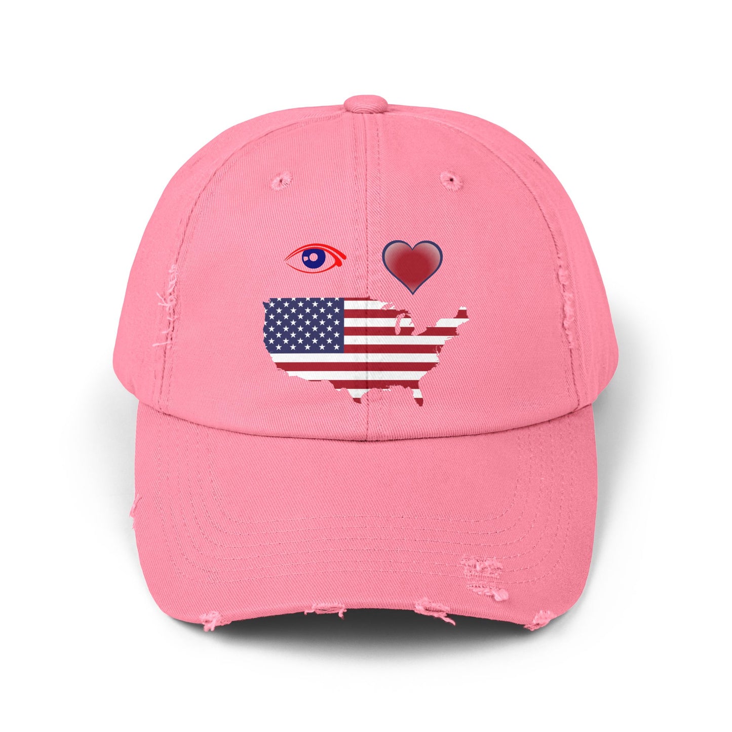 I Love America Distressed Cap