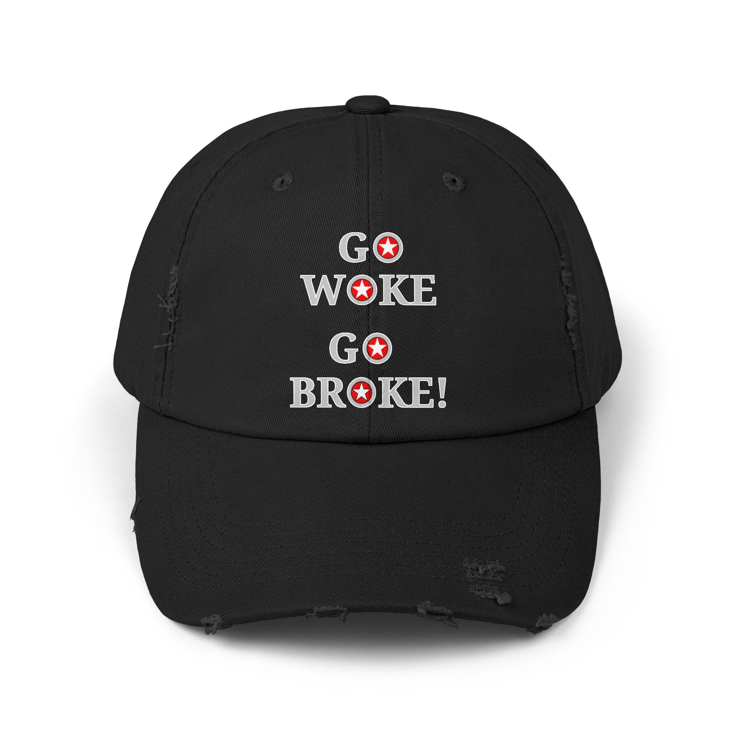 Go Woke Go Broke Distressed Cap