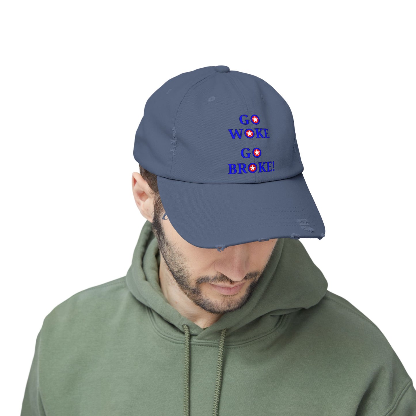 Go Woke Go Broke Distressed Cap