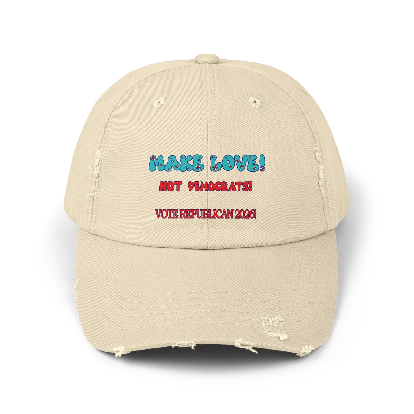 Make Love Distressed Cap