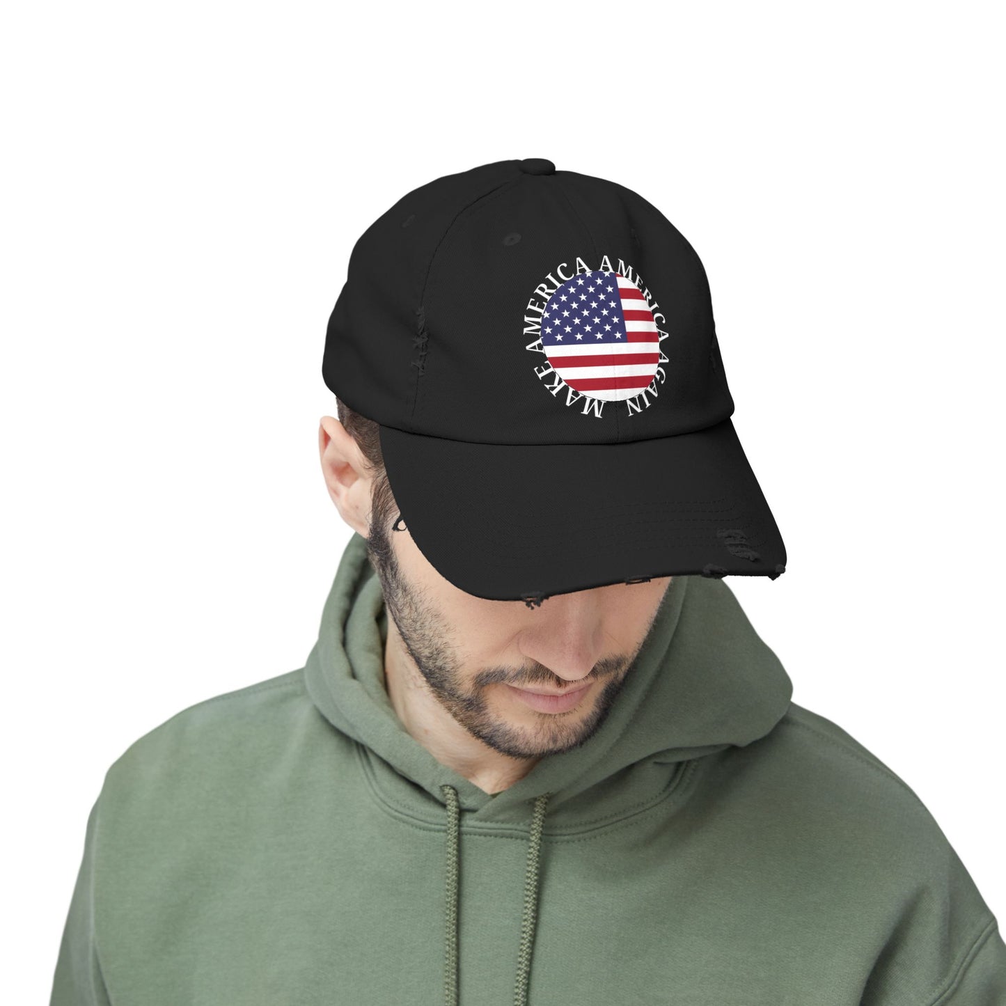 Make America America Again Flag Distressed Cap