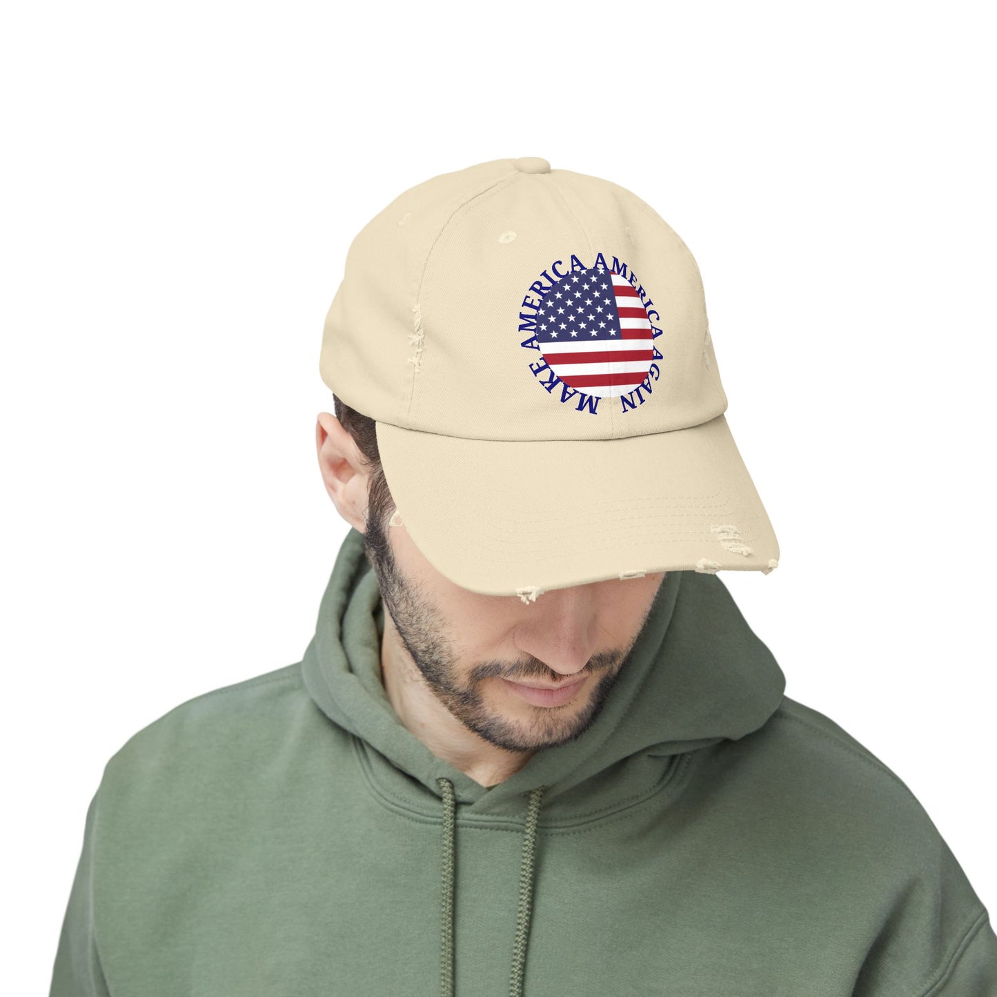 Make America America Again Flag Distressed Cap