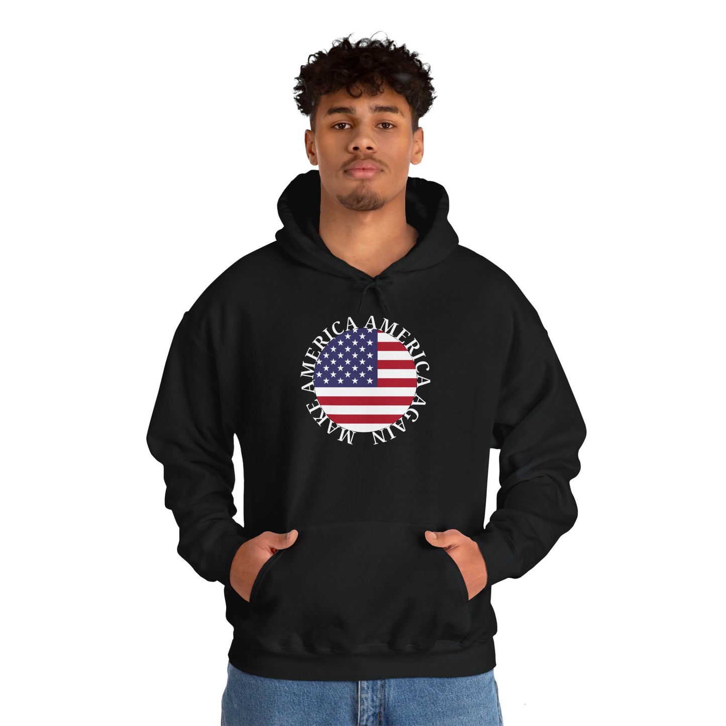 Make America America Again Flag Hooded Sweatshirt