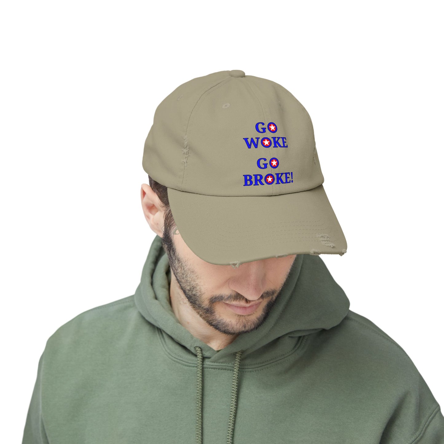 Go Woke Go Broke Distressed Cap