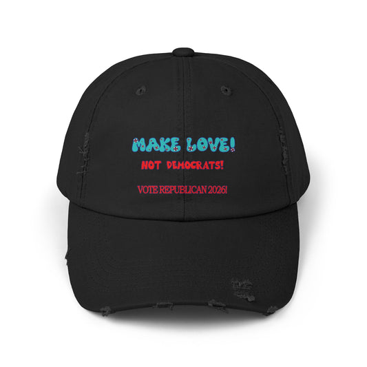 Make Love Distressed Cap