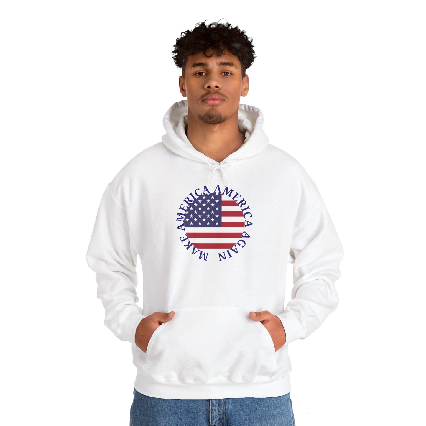 Make America America Again Flag Hooded Sweatshirt