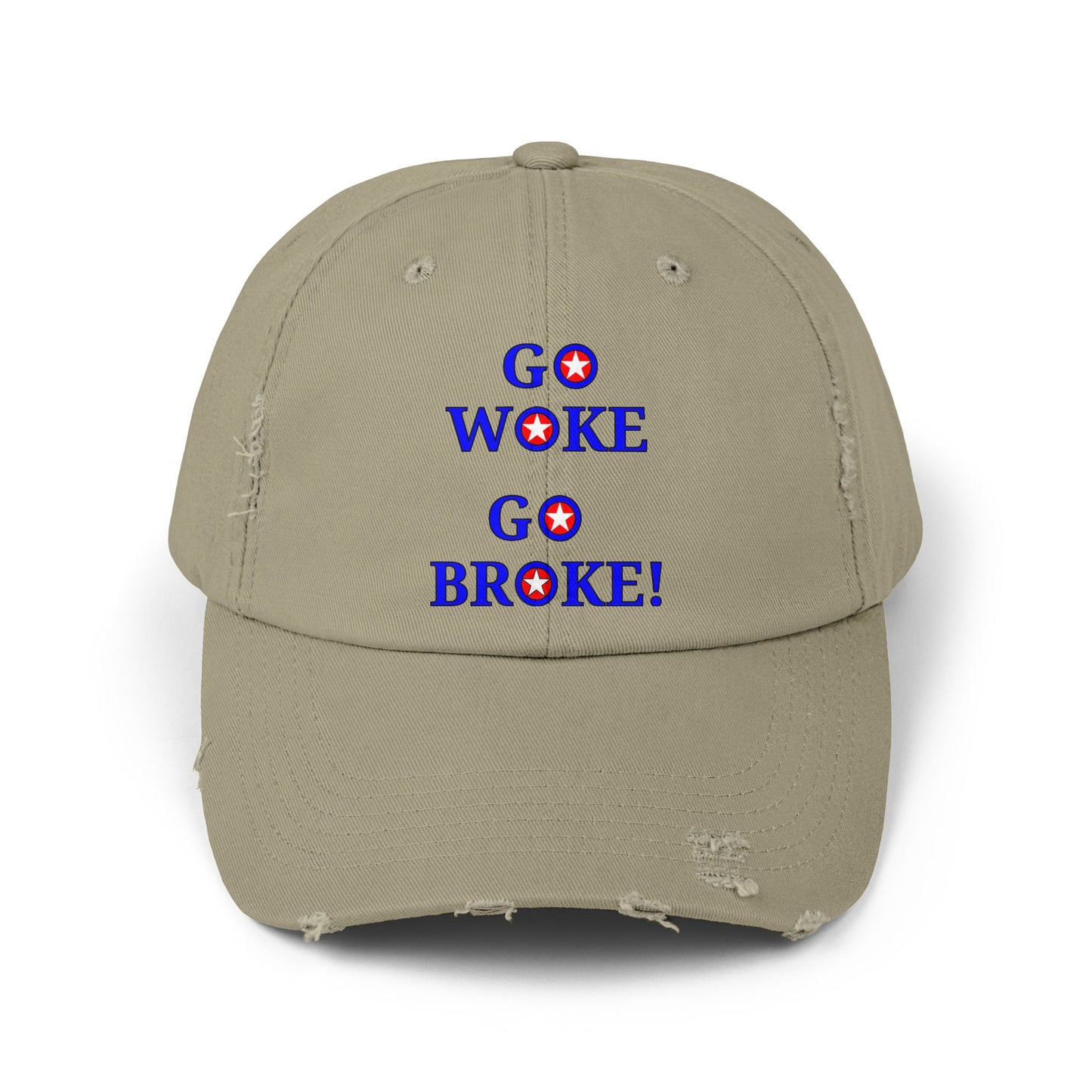 Go Woke Go Broke Distressed Cap