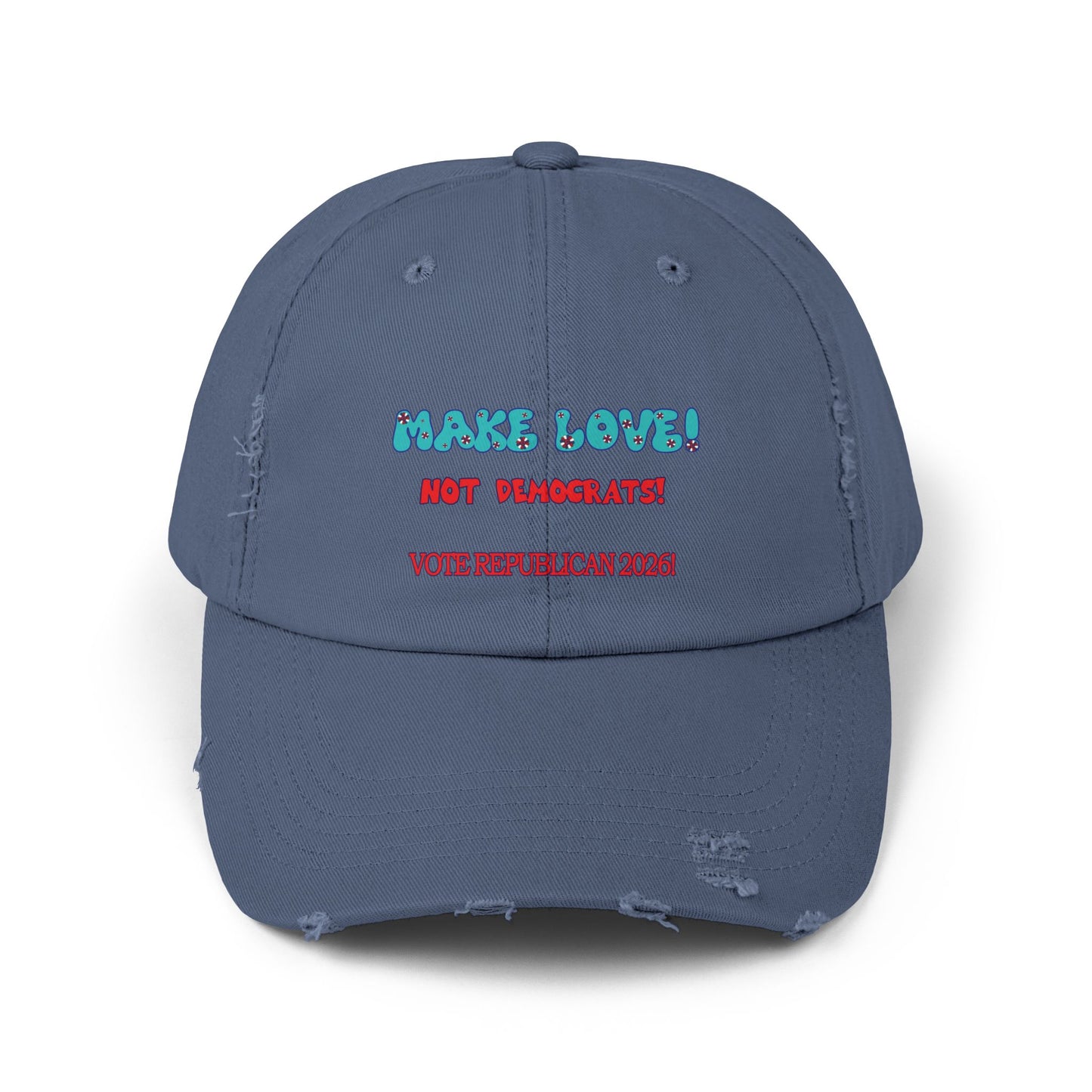 Make Love Distressed Cap