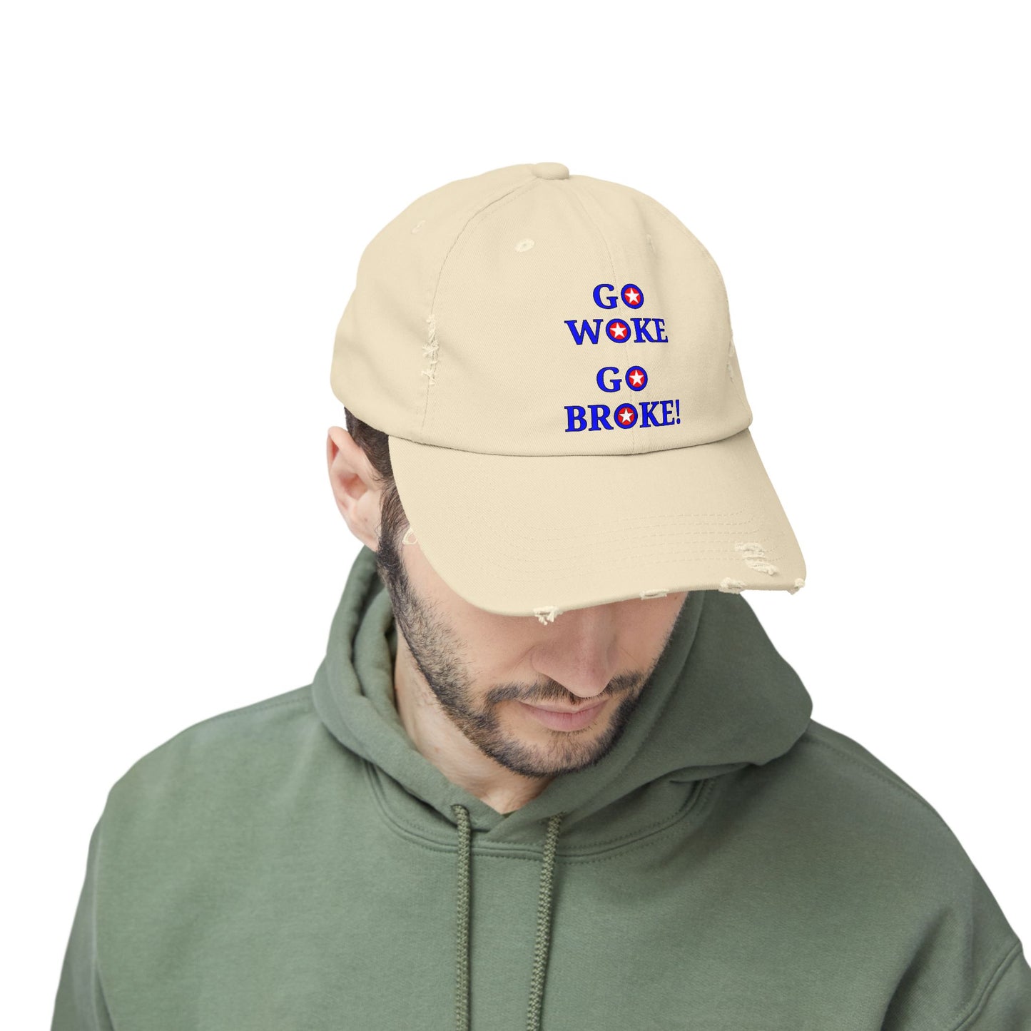 Go Woke Go Broke Distressed Cap